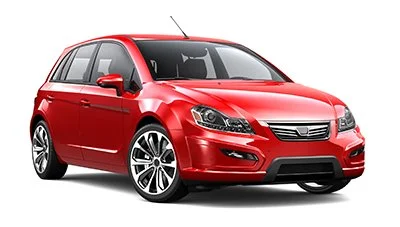Red hatchback car